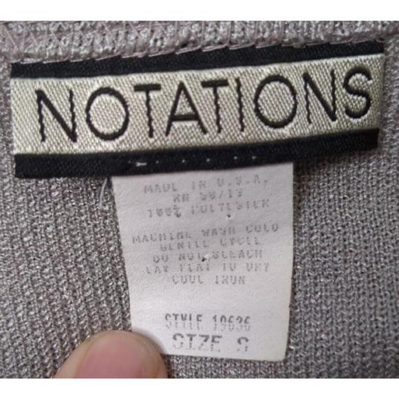 Notations Woman Size S Silver Metallic Bling Evening Cardigan with Underlay - Picture 5 of 7